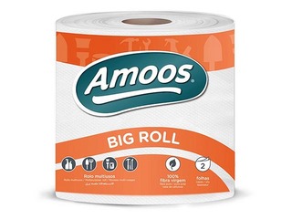 Papīra dvielis Amoos Big Roll, 1 rullis, 91 m, 2 slāņu, 364 loksnes