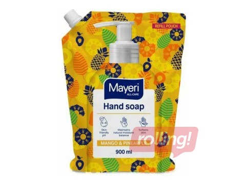 Šķidrās ziepes All-care, mango un ananāss, uzpildes iepakojums, Mayeri, 900 ml