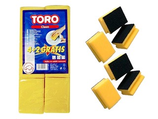 Švammītes trauku mazgāšanai Toro 7 x 9.5 x 4.7 cm, 6 gab.