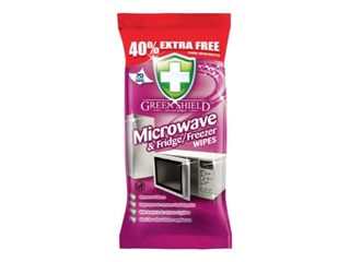 Mitrās salvetes mikroviļņu krāšņu, ledusskapju un saldētavu tīrīšanai, Green Shield, 70 gab.