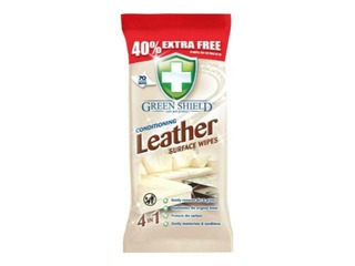 Mitrās salvetes ādas izstrādājumu tīrīšanai, Green Shield, 70 gab.