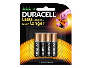 Baterijas Duracell Alkaline, AAA, 1.5V, 4 gab.