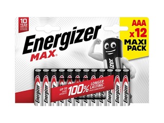 Baterijas Energizer MAX Alkaline, AAA B12, 1.5V, 12 gab.