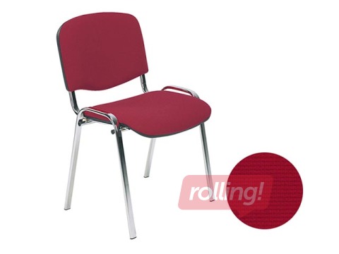 Apmeklētāju krēsls Iso Chrome, auduma, bordo