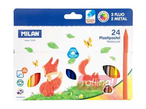 Vaska krītiņi Milan Plastipastel, 24 krāsas