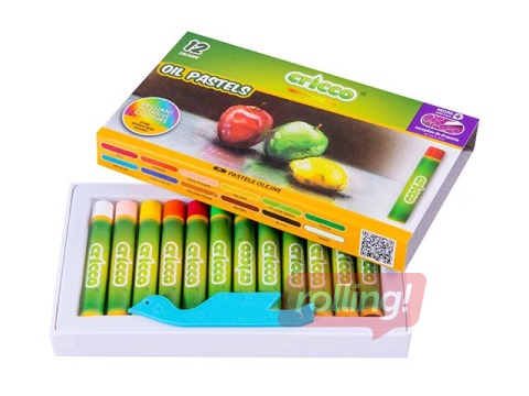 Eļļas krītiņi Oil Pastels Cricco, 12 krāsas