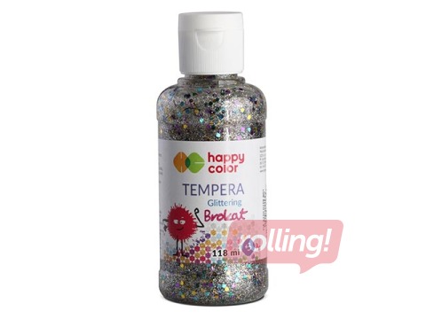 Guaša Happy Color ar gliteriem, sudraba krāsa, 118ml