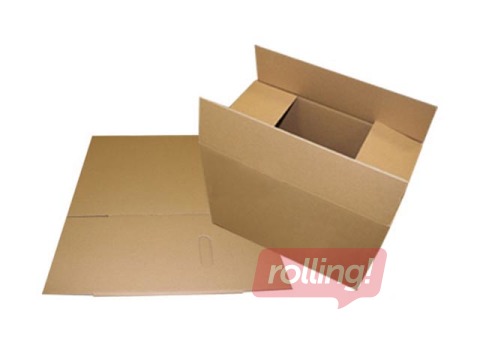 Gofrēta kartona kaste ar rokturiem 430x265x325 mm, brūna