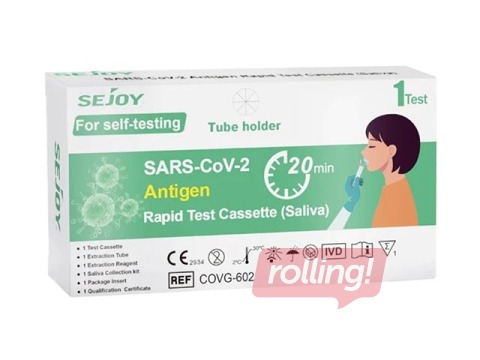 COVID-19 ātrais SARS-CoV-2 antigēna tests SEJOY, siekalu, 1 gab.