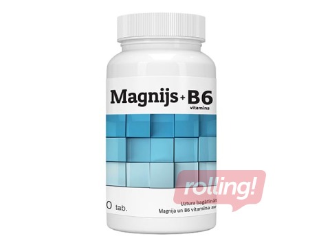 Uztura bagātinātājs, Magnijs + Vitamīns B6, 30 tabletes