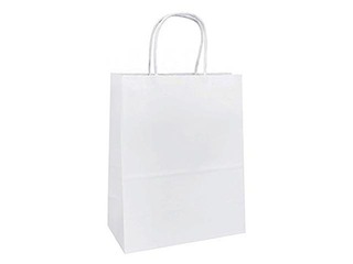 Dāvanu maisiņš papīra TOPTWIST 540 x 150 x 490mm, balts kraftpapīrs