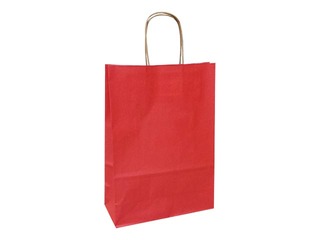 Papīra maisiņš ar vītiem rokturiem 220 x 100 x 310 mm, sarkans