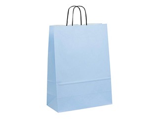 Dāvanu maisiņš papīra TOPTWIST 240x110x310mm, gaiši zils