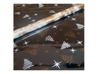 Dāvanu papīrs ruļļos ar Ziemassvētku tematiku 70x100cm, caurspīdīgs, 10 loksnes