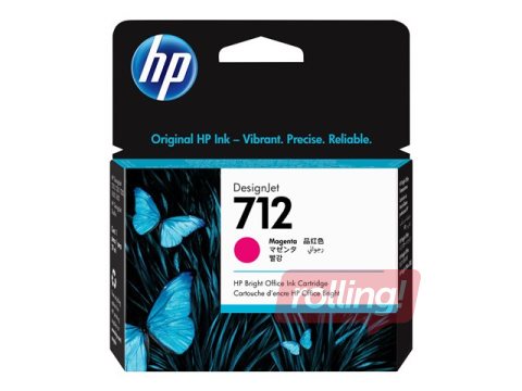 Tintes kasete HP 712, fuksīna sarkana, 29ml