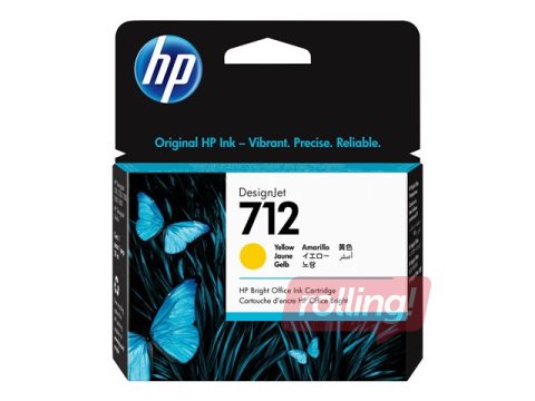 Tintes kasete HP 712, dzeltena, 29ml