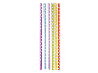 Cоломинки в горошек, бумажные, диаметр 0,6 см, длина 19,7 см, 100 шт., цветные