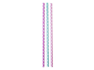 Dot paper straws, diameter 0.6 cm, length 19.7 cm, 12 pcs., Colored