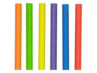 Paper straws, diameter 0.8 cm, length 15 cm, 250 pcs., colored