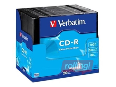 Verbatim CD-R 700MB 1x-52x Extra protection, Single Wrap Slim