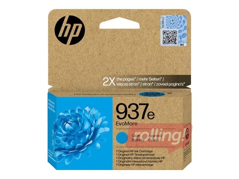 Tintes kasete HP HP 937e EvoMore, ciānzila, 1650 lapas