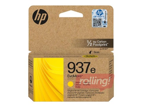 Tintes kasete HP HP 937e EvoMore, dzeltena, 1650 lapas