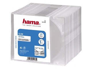 SALE Hama CD/DVD vāciņi, plāni 5.2mm, 25 gab. iepak., caurspīdīgi