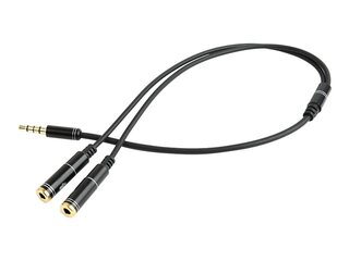 Adaptera kabelis Gembird 3.5 mm audio + mikrofons uz 3.5mm, Metālisks