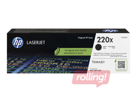 Tonera kasete HP 220X, melna (7500 lpp)